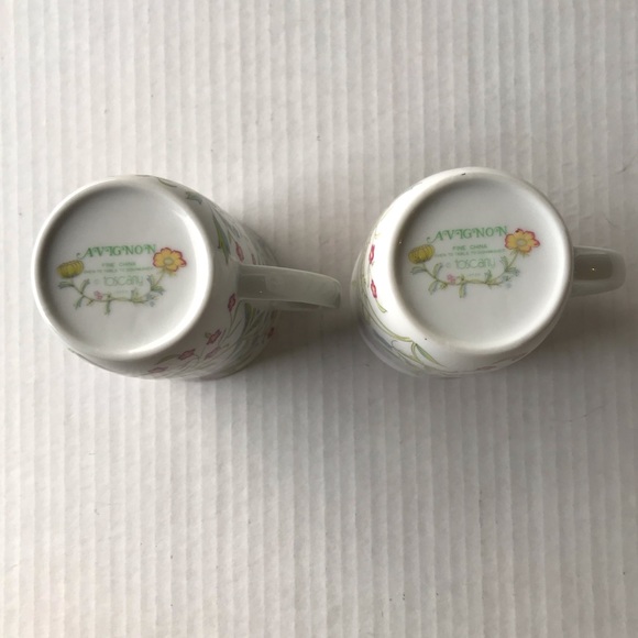 Set Of 2 Vintage “Avignon” Fine China Mugs/Cups By Toscany 8 Oz. - Picture 7 of 10